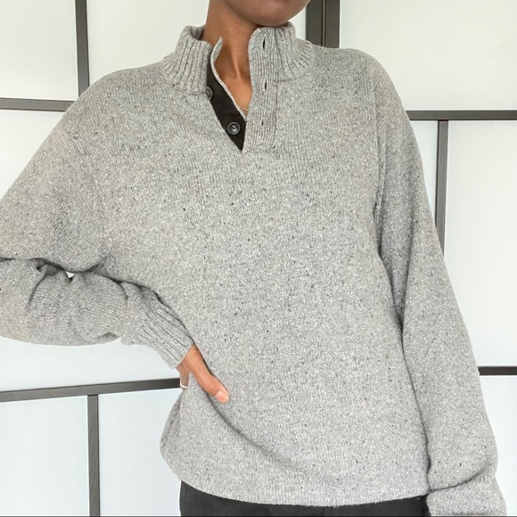 Chap knitted pullover sweater (henley style) - Picture 4 of 5